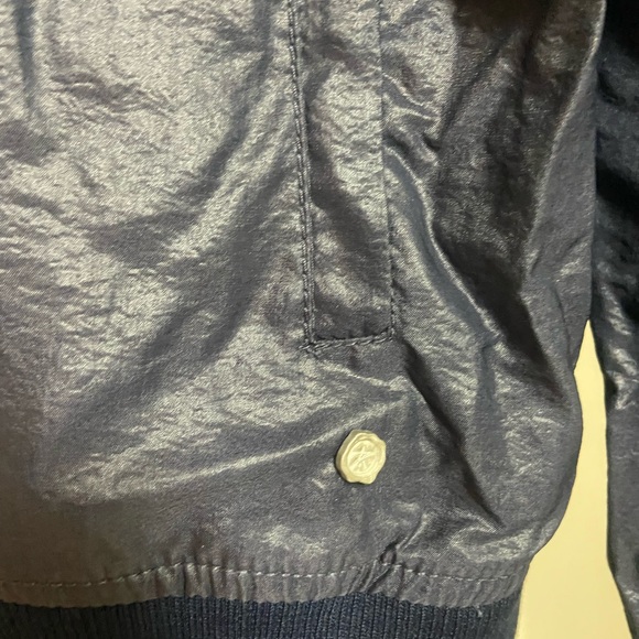 High End The Eighty Twenty Bauhaus Retro Women’s M Cafe Racer Navy Blue Jacket - Picture 6 of 6